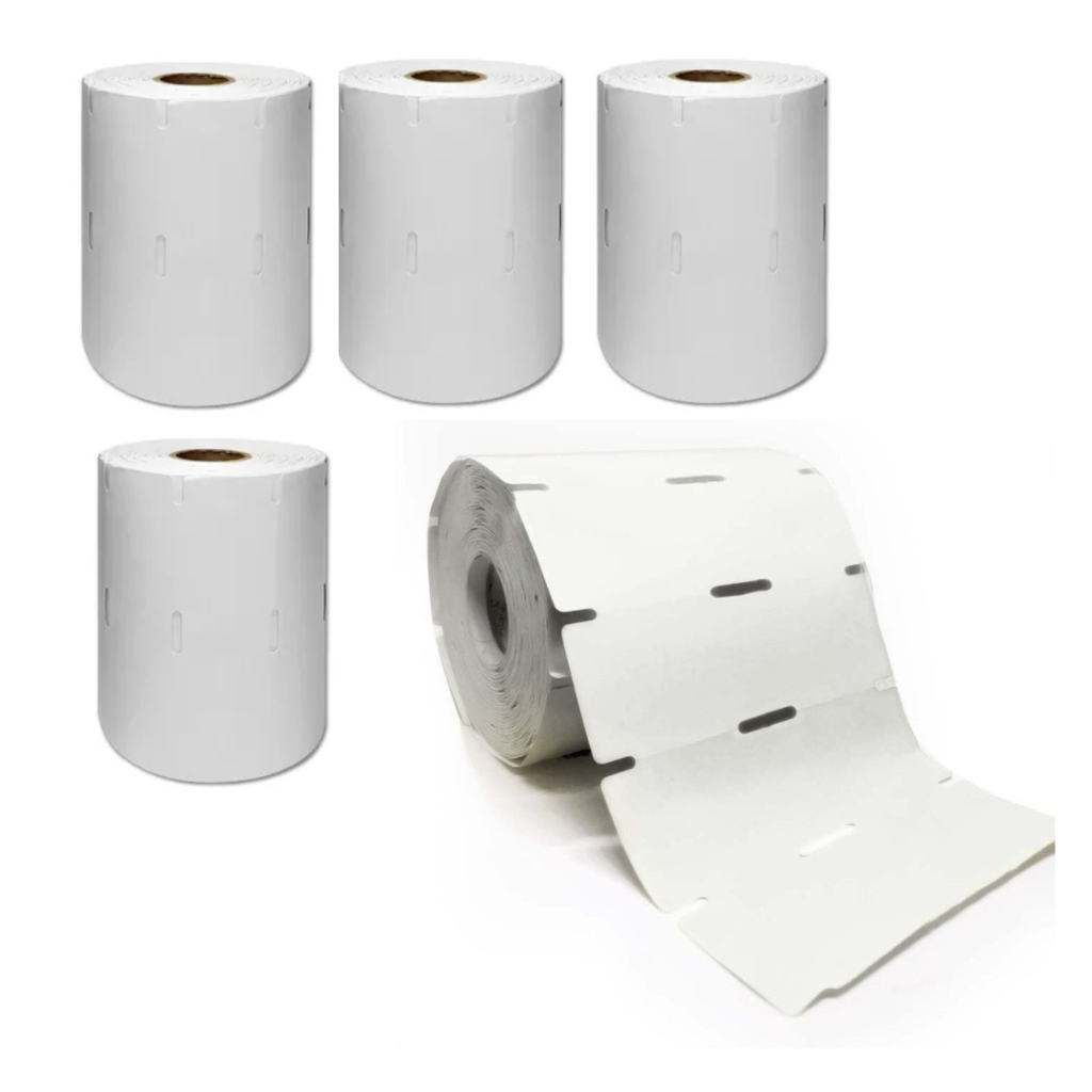Kit com 5 Rolos de Etiqueta Adesiva Gôndola Papel Couchê 105x30 Kit com 5 Rolos de Etiqueta Adesiva Gôndola Papel Couchê 105x30