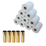Kit com 10 Rolos de Etiqueta Adesiva BOPP Fosco 100x70 + 5 Ribbons Misto